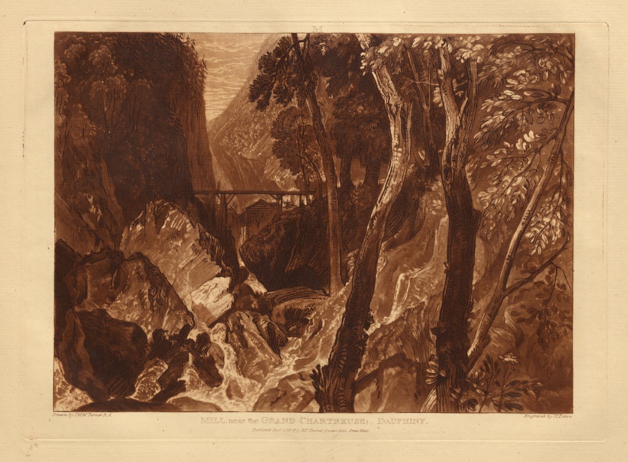Molen nabij de Grande Chartreuse door Joseph Mallord William Turner