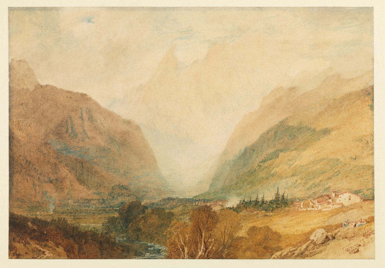 Mont Blanc, van boven Courmayeur door Joseph Mallord William Turner