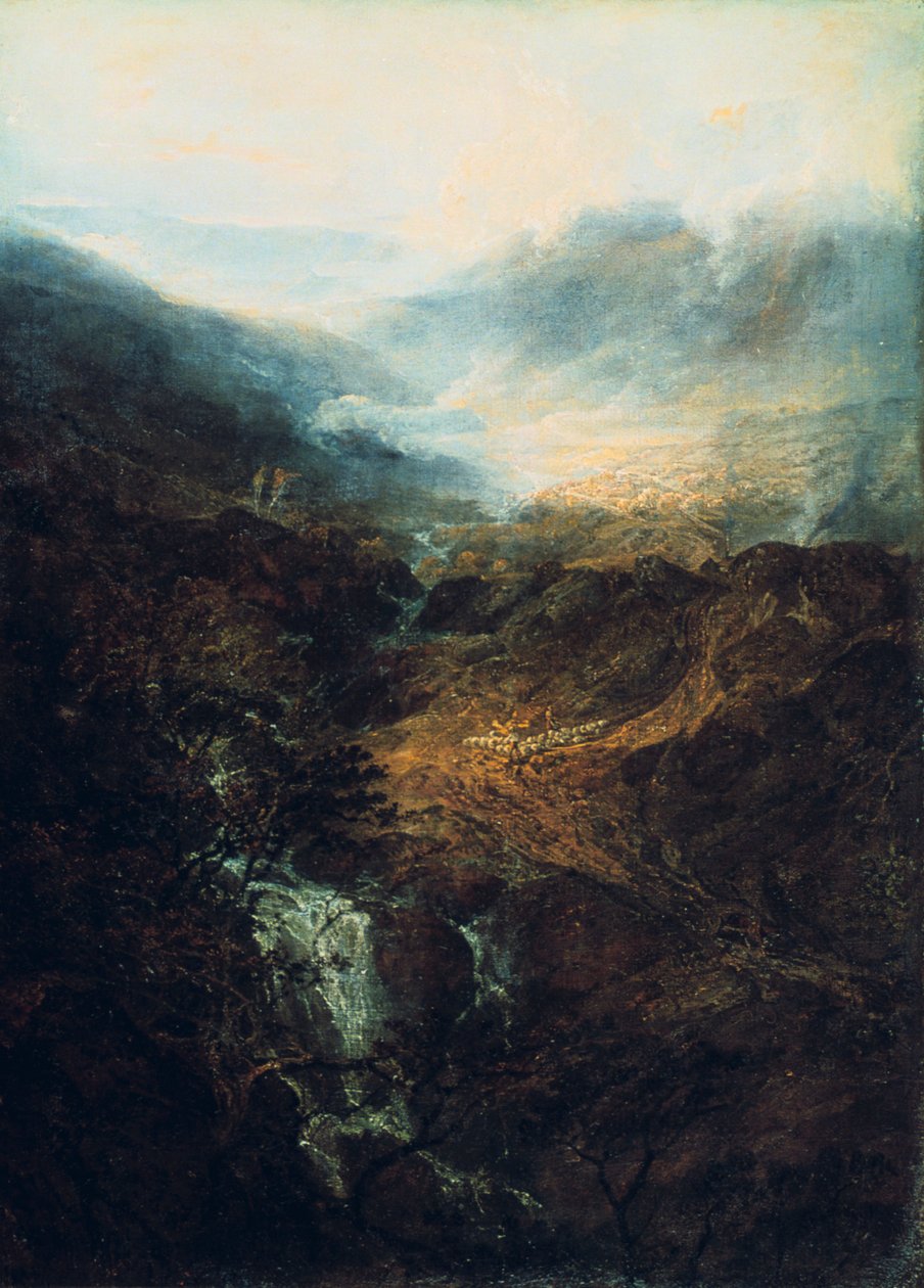 Ochtend tussen de Coniston Fells, Cumberland, 1798 door Joseph Mallord William Turner