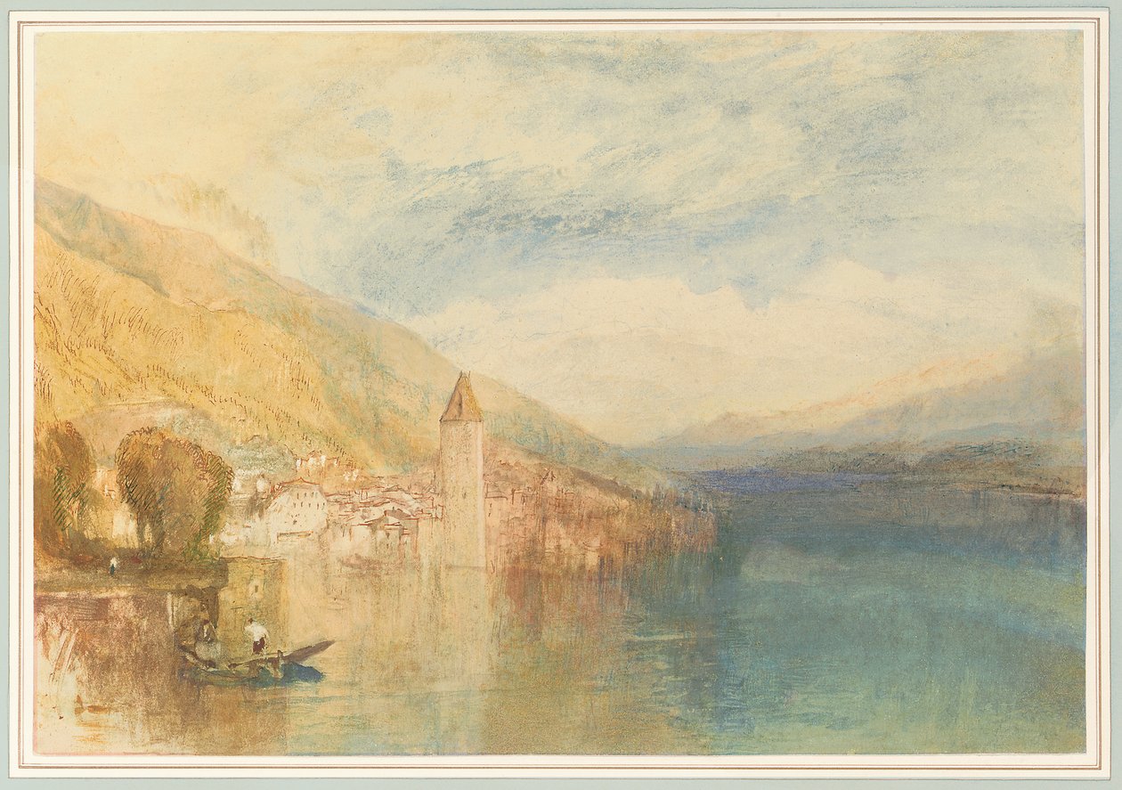 Oberhofen aan het Meer van Thun, Zwitserland door Joseph Mallord William Turner
