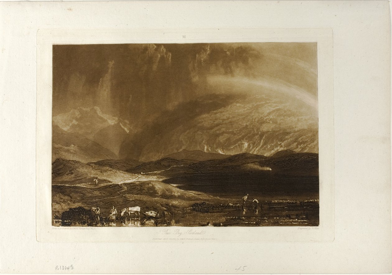 Veenmoeras, Schotland, plaat 45 uit Liber Studiorum door Joseph Mallord William Turner