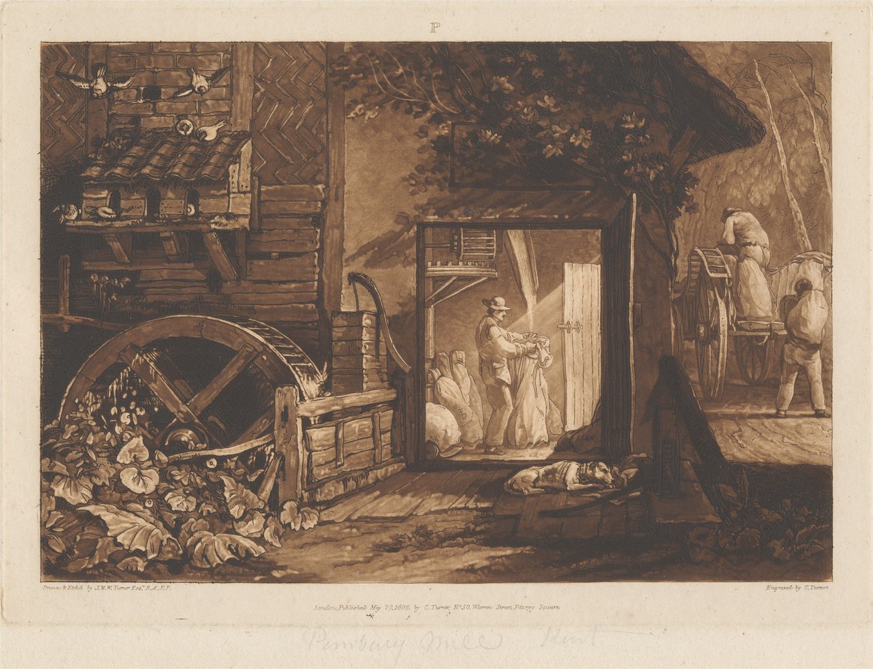 Pembury Mill, Kent door Joseph Mallord William Turner