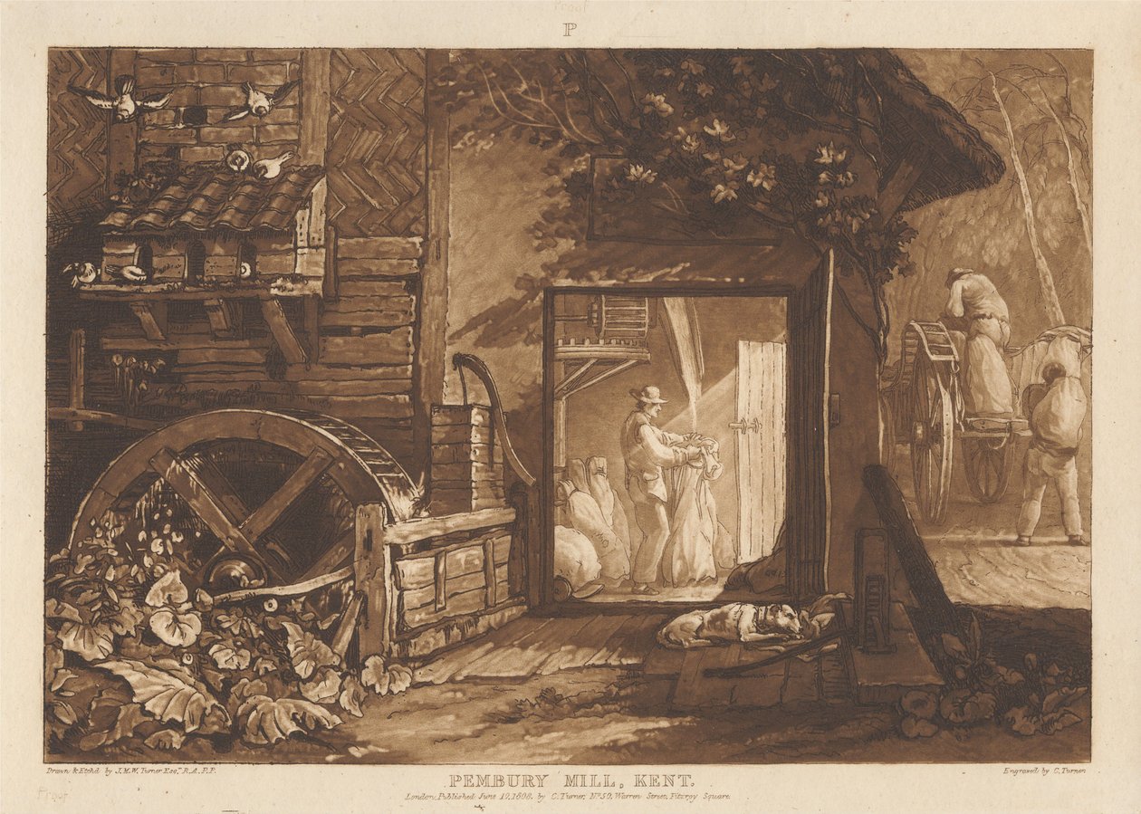 Pembury Mill, Kent door Joseph Mallord William Turner
