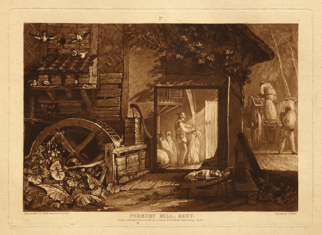Pembury Mill, Kent door Joseph Mallord William Turner