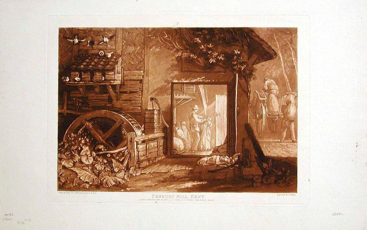 Pembury Mill, Kent door Joseph Mallord William Turner
