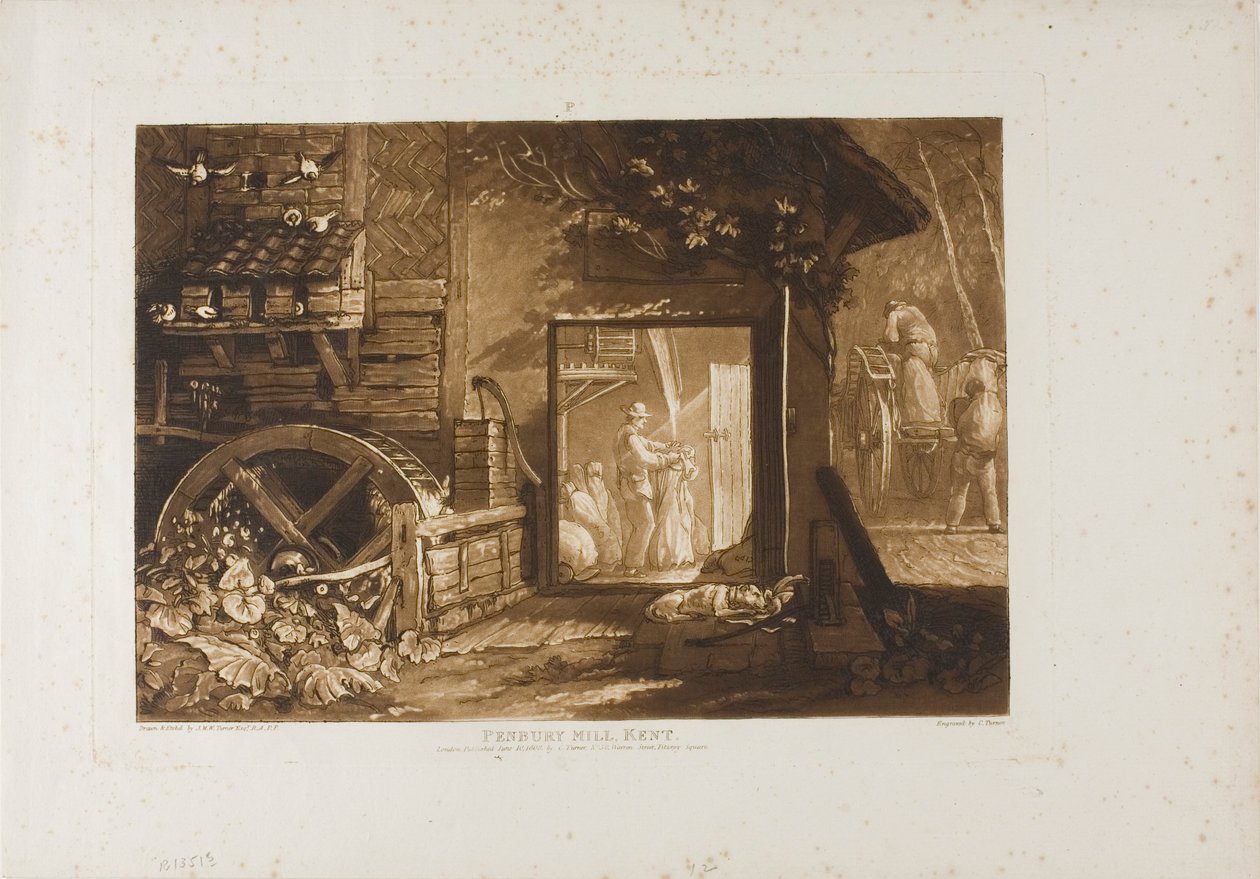 Pembury Mill, Kent, plaat 12 uit Liber Studiorum door Joseph Mallord William Turner