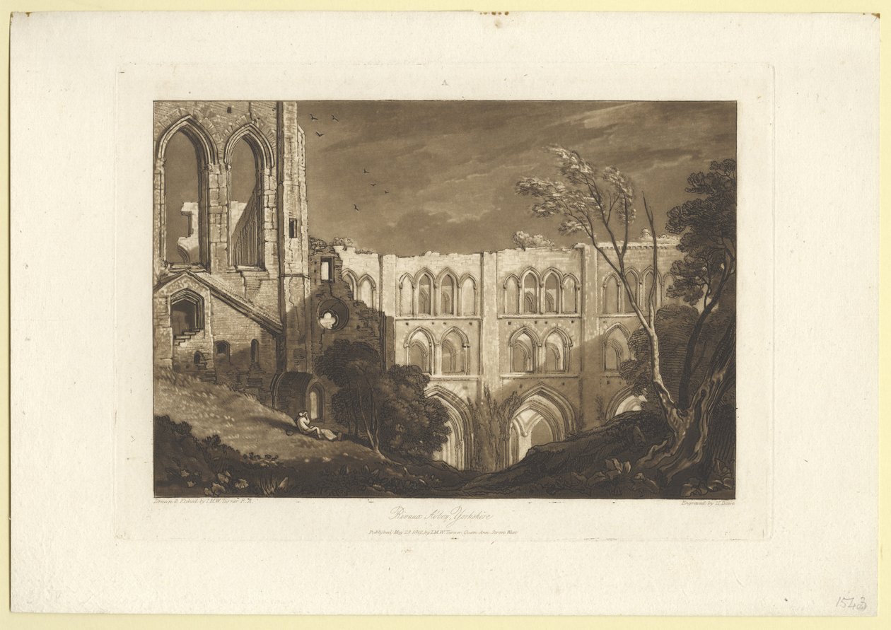 Rivaux Abbey door Joseph Mallord William Turner