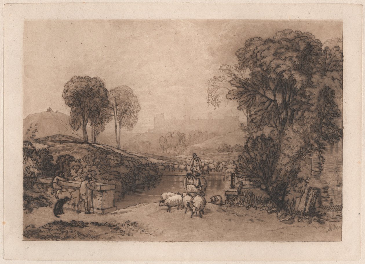 Schapen wassen, Windsor door Joseph Mallord William Turner