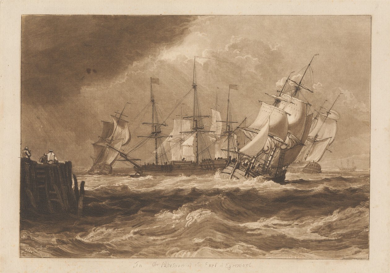 Schepen in een bries door Joseph Mallord William Turner