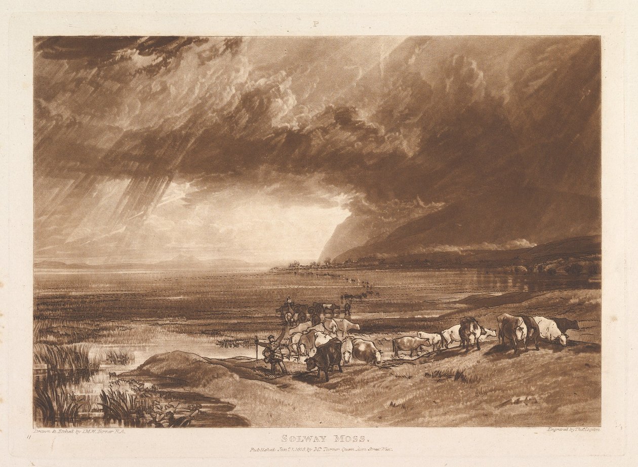 Solway Moss Liber Studiorum, deel XI, plaat 52, 1 januari 1816 door Joseph Mallord William Turner