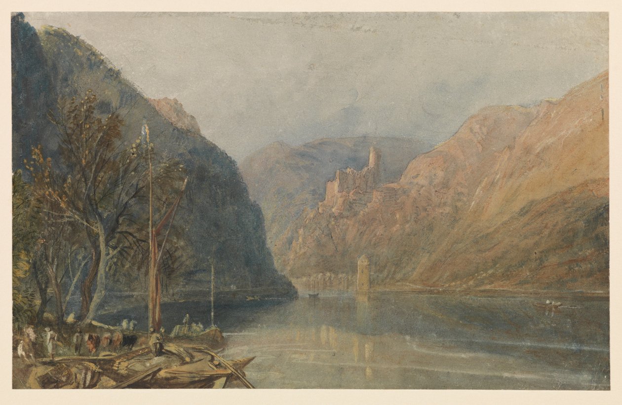St Goarshausen en Katz Castle door Joseph Mallord William Turner