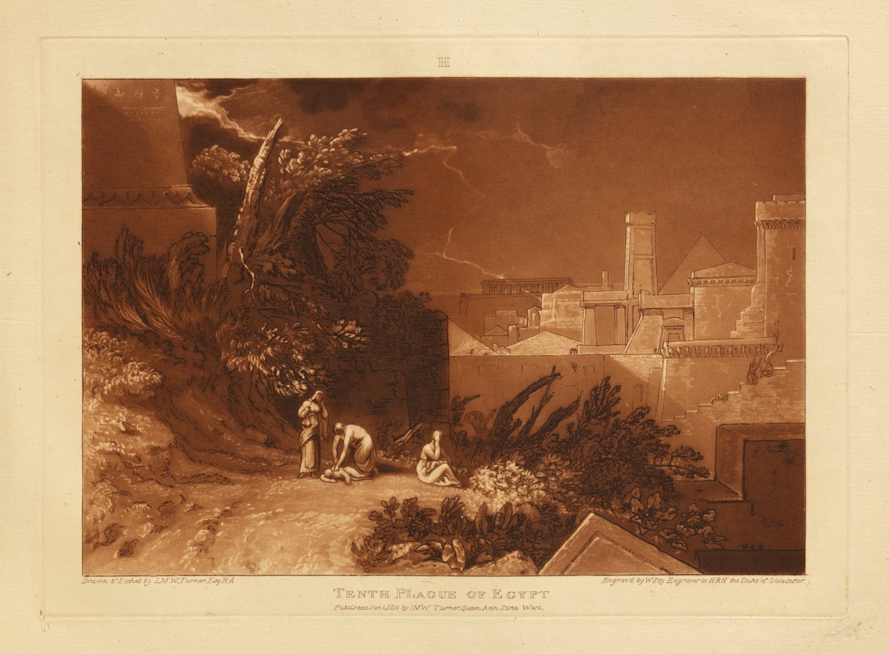 De tiende plaag van Egypte door Joseph Mallord William Turner