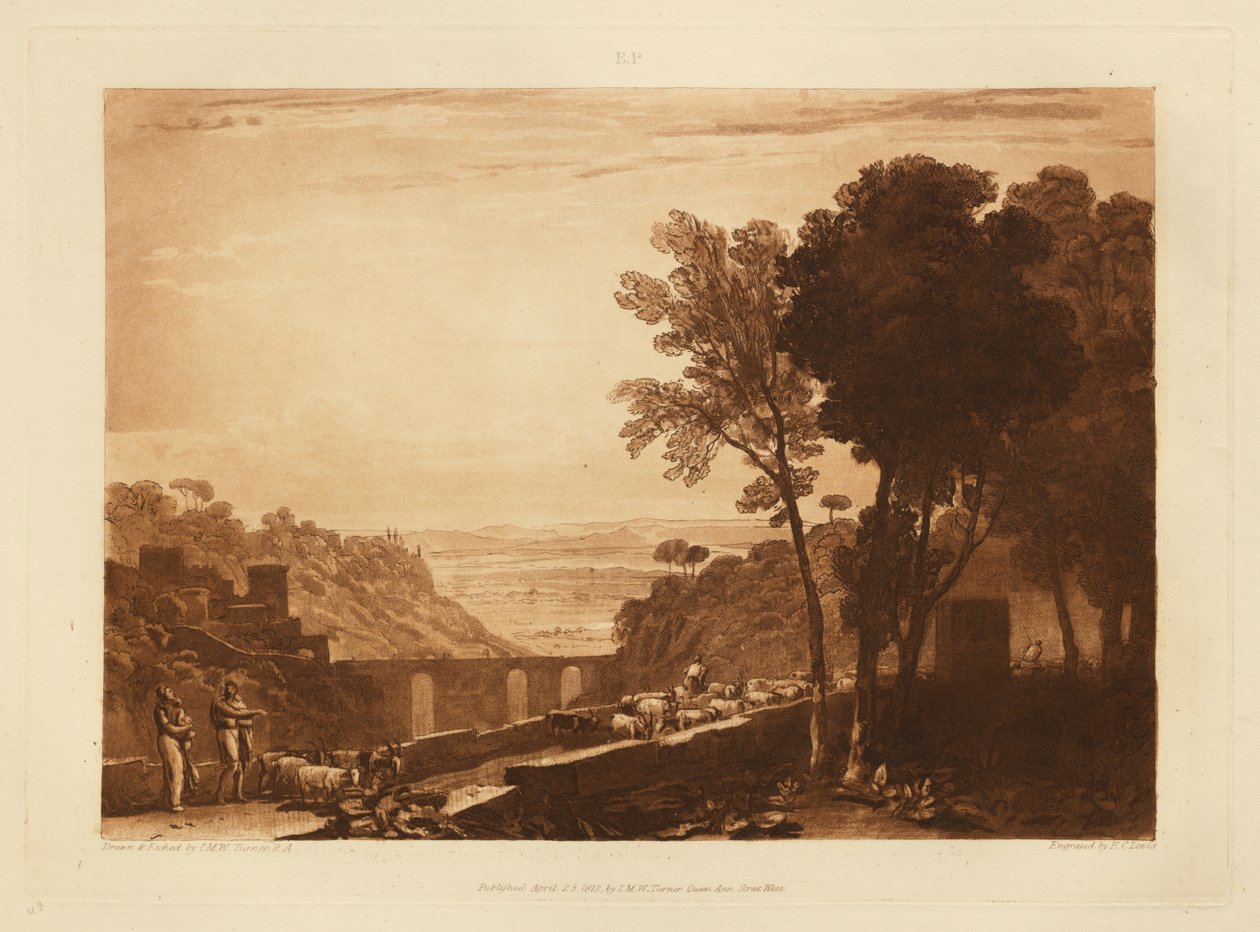 De brug en geiten door Joseph Mallord William Turner
