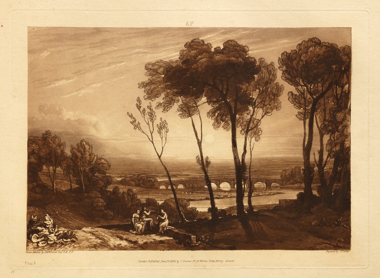 De brug op middellange afstand door Joseph Mallord William Turner