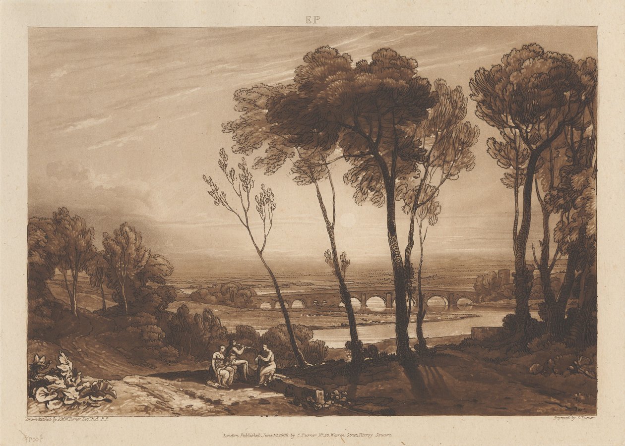 De brug op middellange afstand door Joseph Mallord William Turner