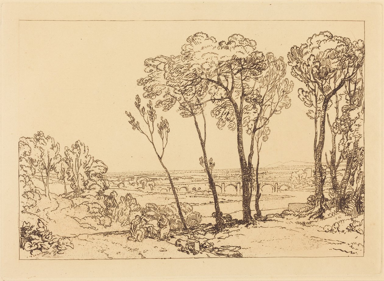 De brug op middellange afstand door Joseph Mallord William Turner