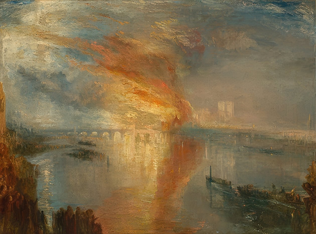 De brand van de Houses of Lords and Commons, 16 oktober 1834. 1835 door Joseph Mallord William Turner