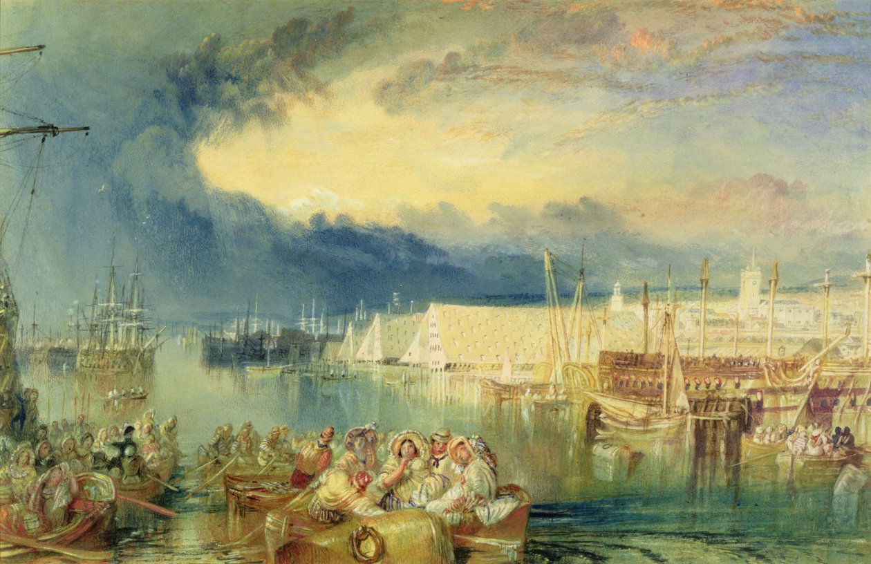 De scheepswerf, Devonport, c.1825-29 door Joseph Mallord William Turner