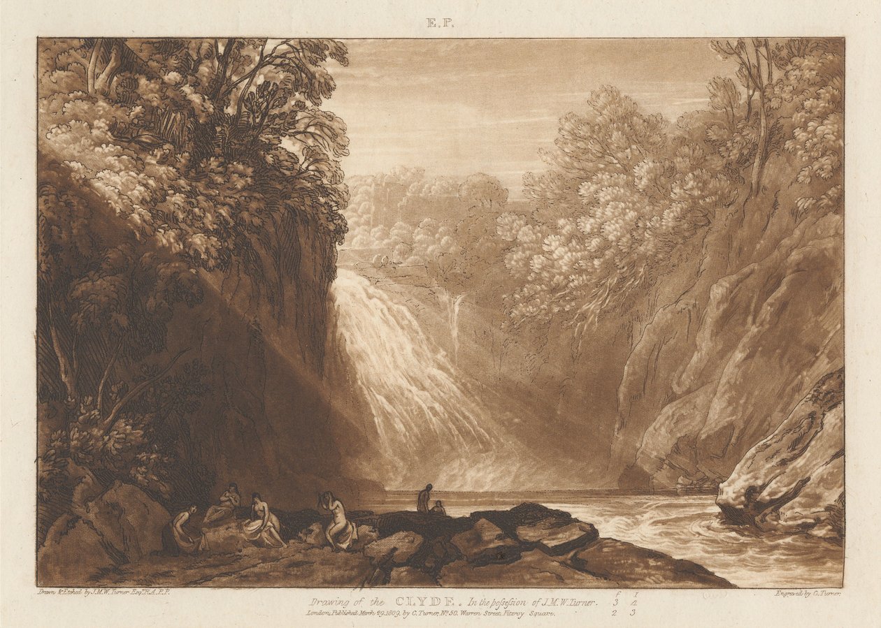 De tekening van de Clyde door Joseph Mallord William Turner