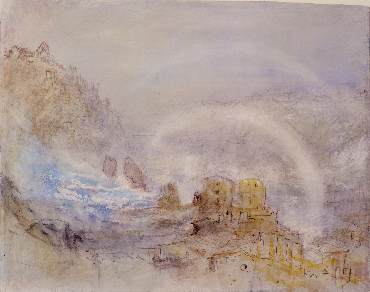 De watervallen van de Rijn bij Schaffhausen door Joseph Mallord William Turner