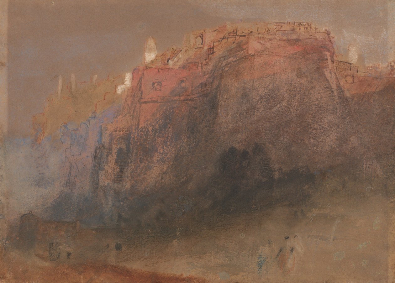 De versterkte rots van Monaco vanuit het oosten door Joseph Mallord William Turner