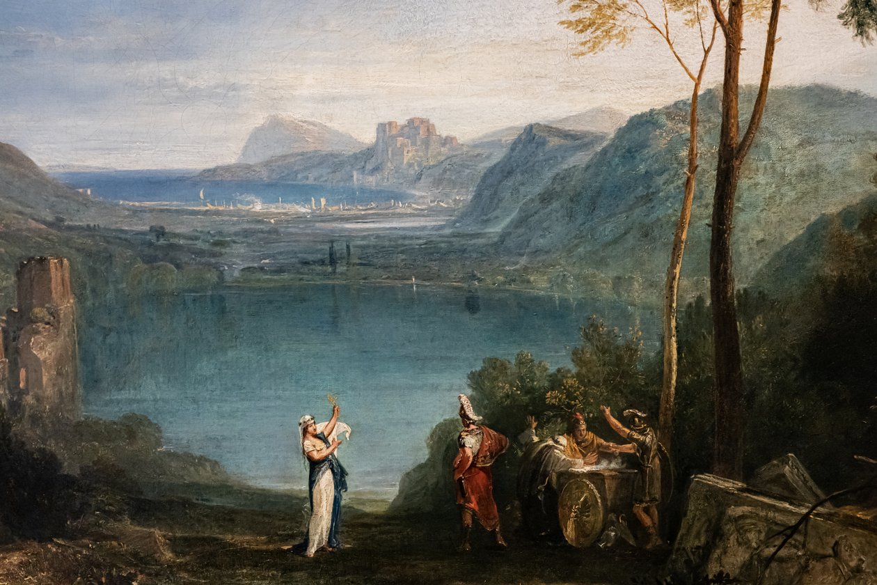Het meer van Avernus, Aeneas, de Cumaeaanse Sibylle, detail door Joseph Mallord William Turner