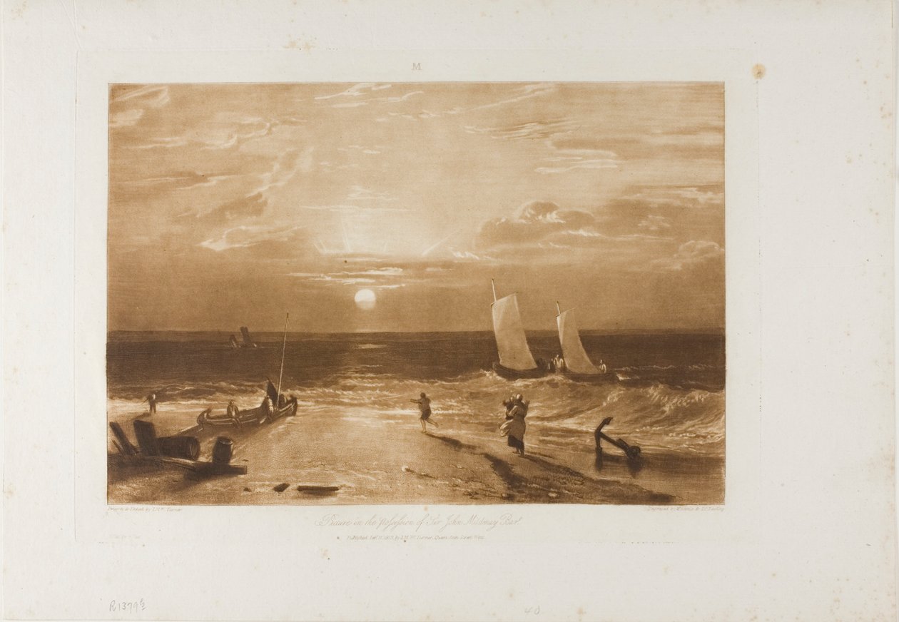 De Midmay Zee-Stuk, plaat 40 uit Liber Studiorum door Joseph Mallord William Turner