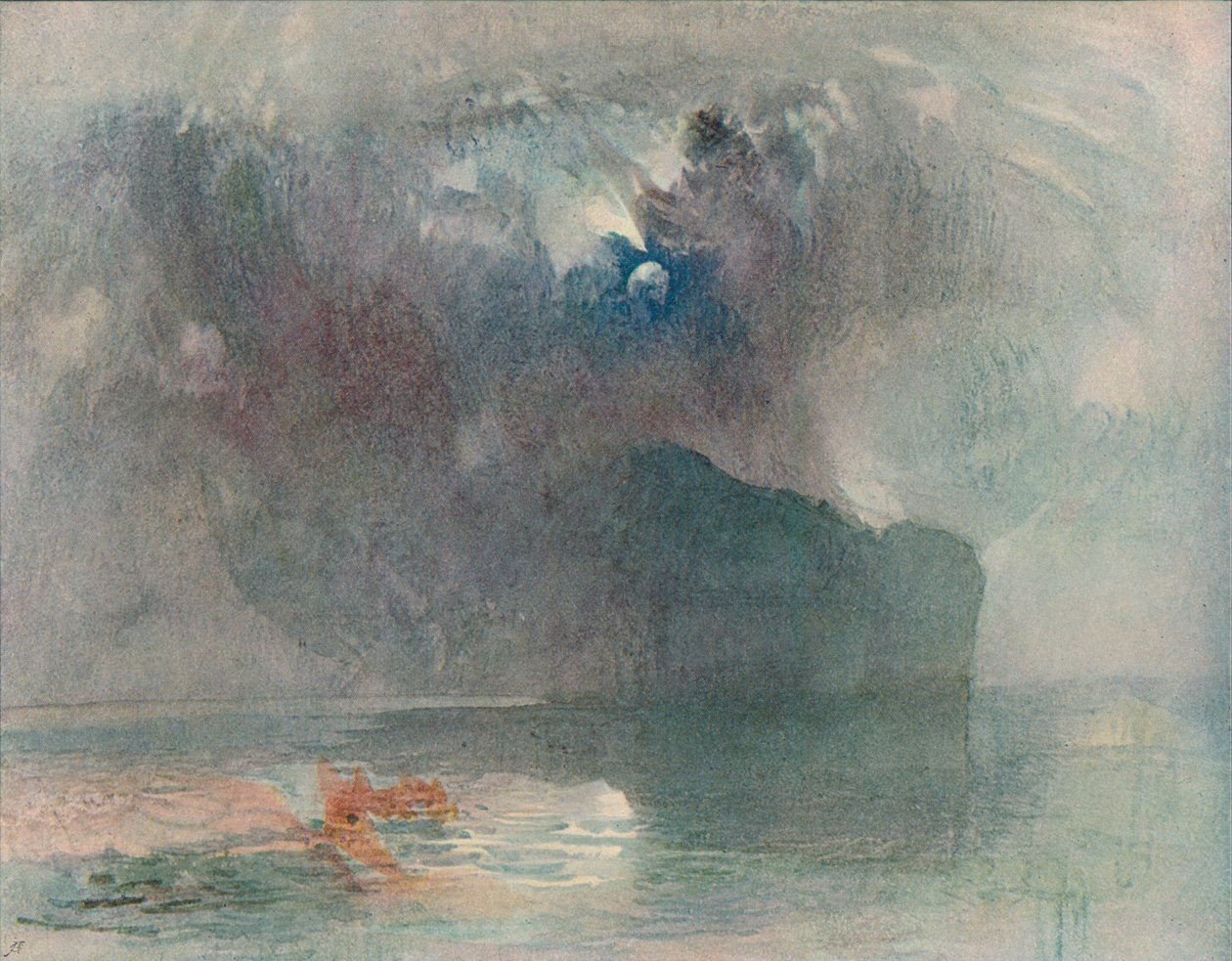 De Seelisberg: Maanlicht door Joseph Mallord William Turner
