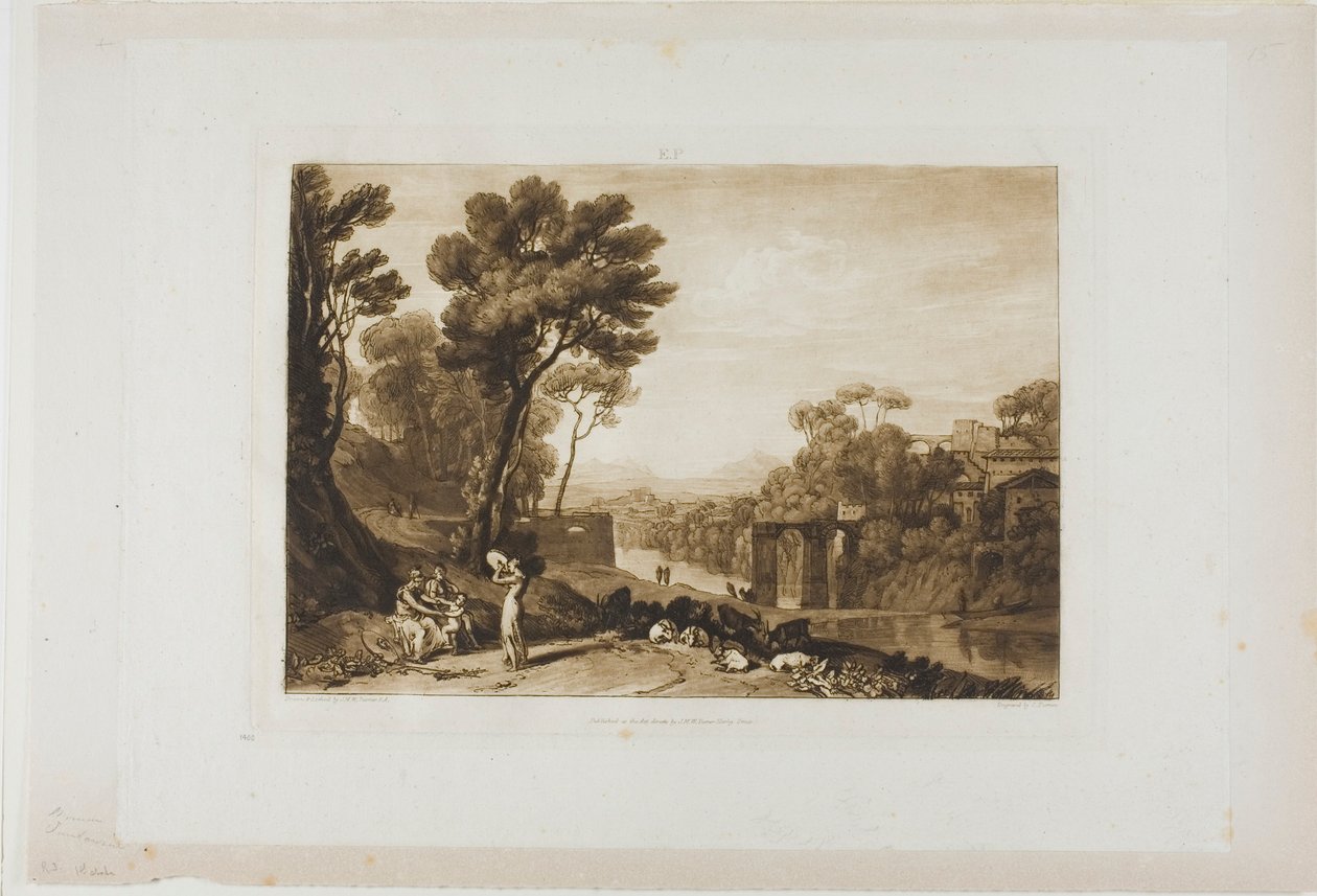 De Vrouw en de Tamboerijn, plaat 3 uit Liber Studiorum door Joseph Mallord William Turner