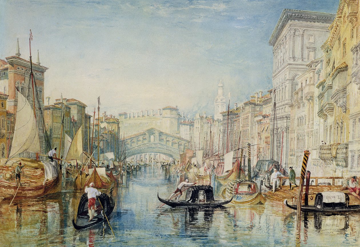 Venetië: De Rialto door Joseph Mallord William Turner