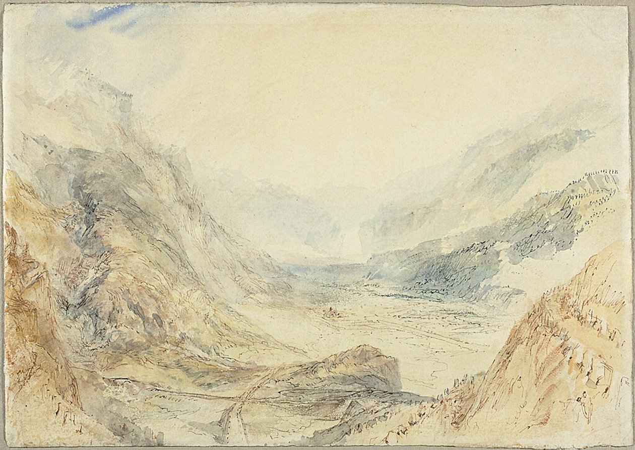 Uitzicht op de St. Gotthardpas, Zwitserland door Joseph Mallord William Turner