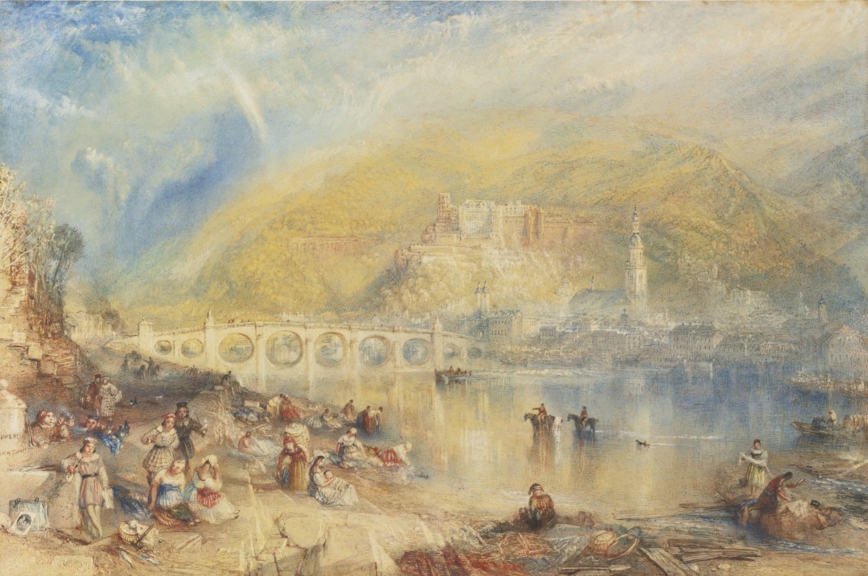 Uitzicht op Heidelberg met een regenboog door Joseph Mallord William Turner