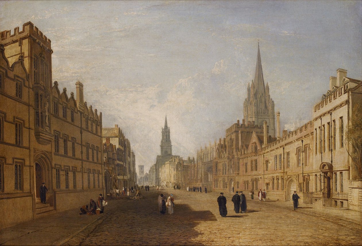 Uitzicht op de High Street, Oxford door Joseph Mallord William Turner