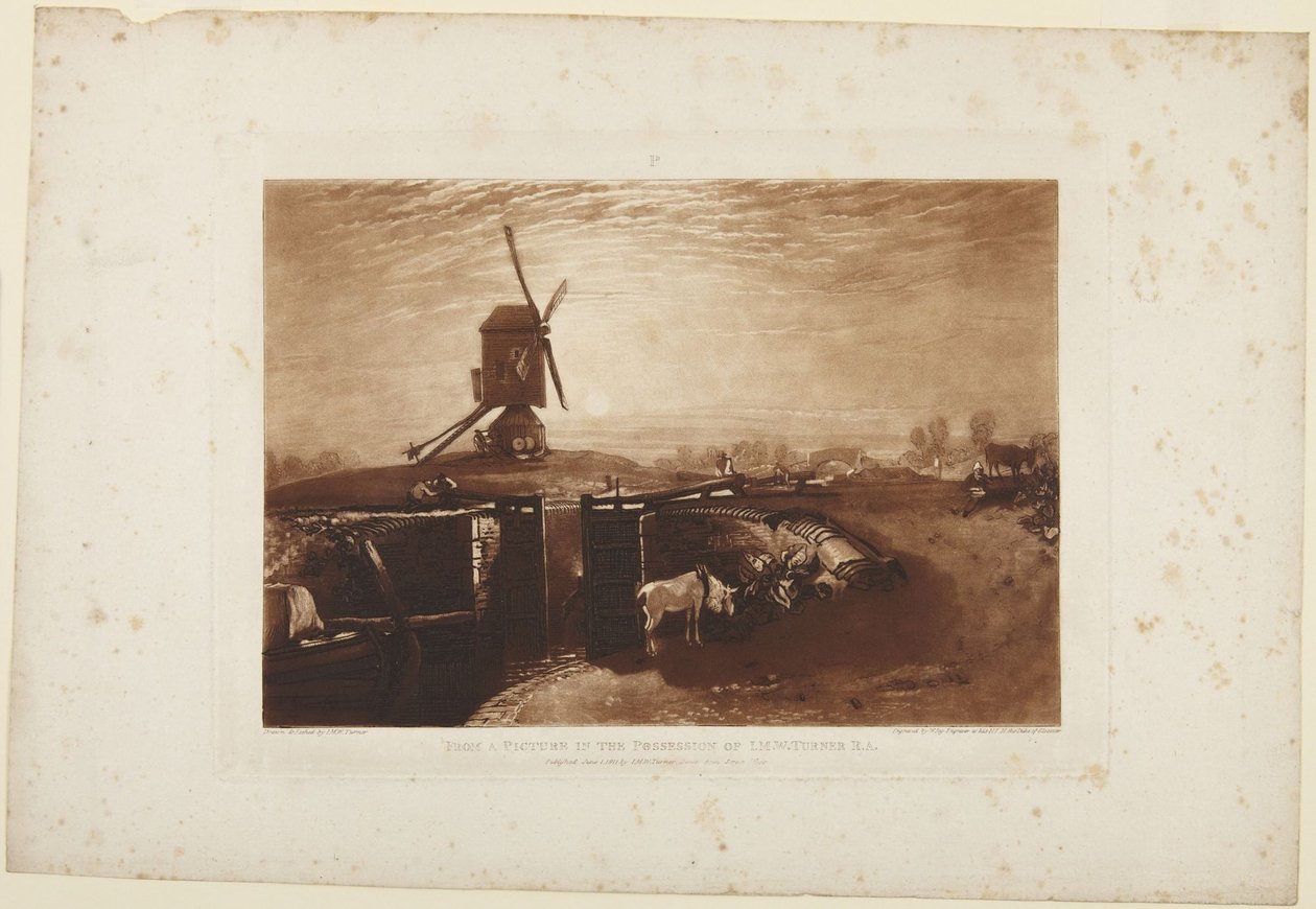 Windmolen en sluis door Joseph Mallord William Turner