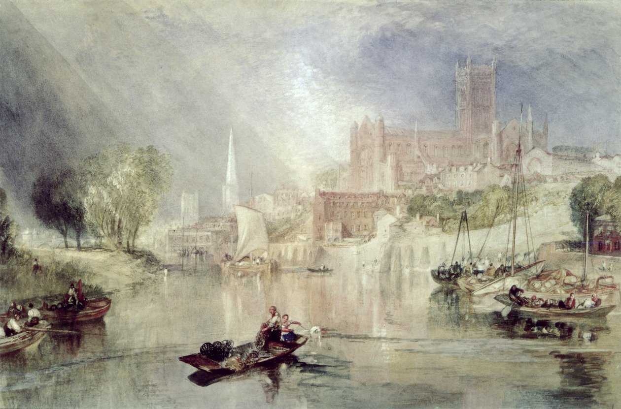 Worcester Kathedraal en Rivier Severn door Joseph Mallord William Turner