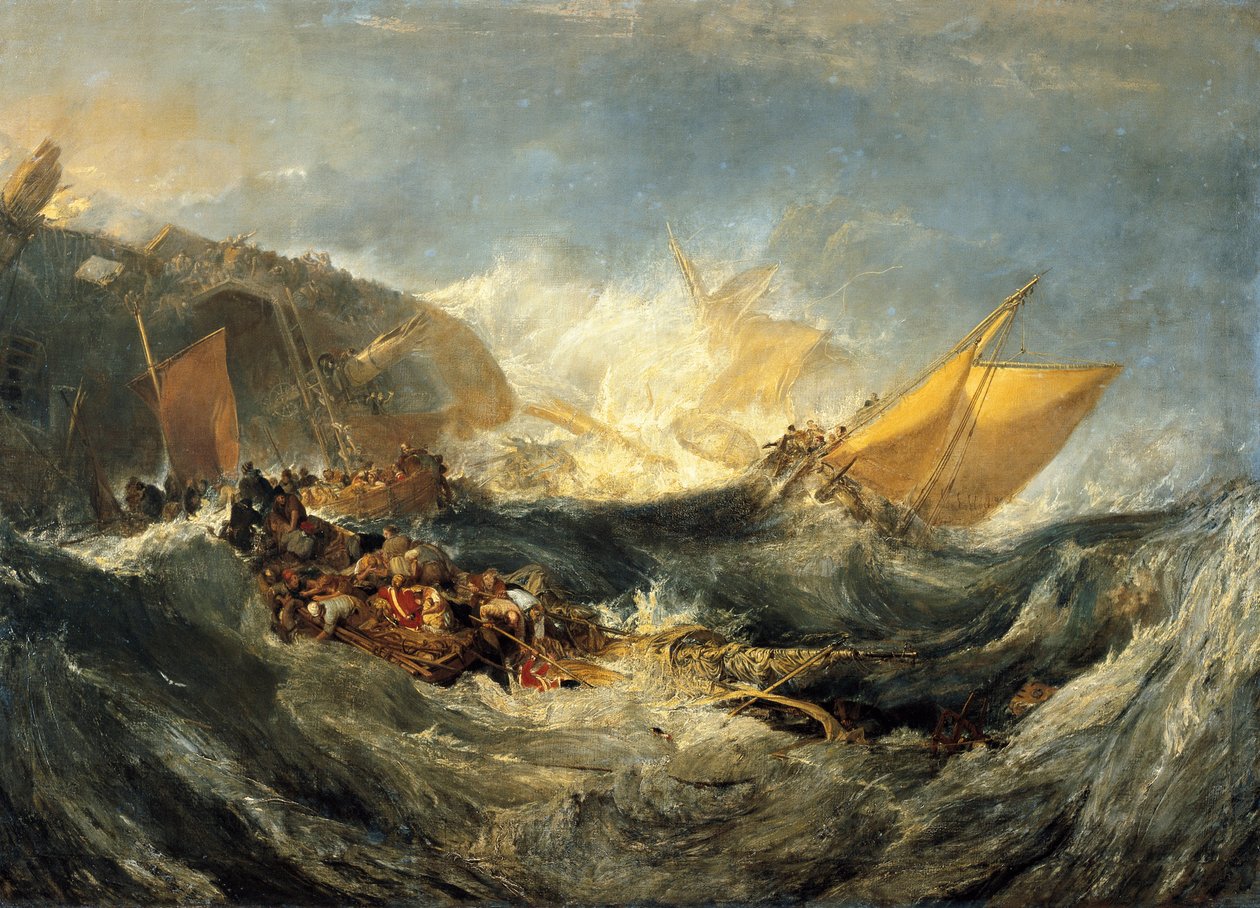 Wrak van een transportschip door Joseph Mallord William Turner