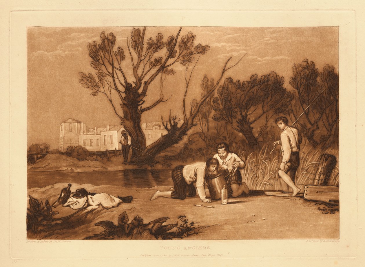 Jonge hengelaars door Joseph Mallord William Turner