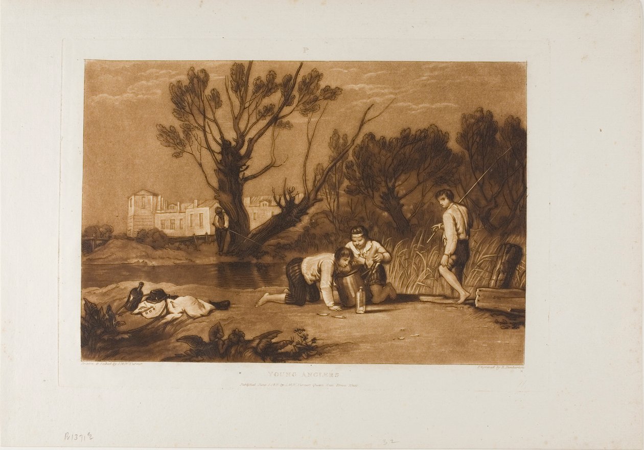 Jonge Vissers, plaat 32 uit Liber Studiorum door Joseph Mallord William Turner