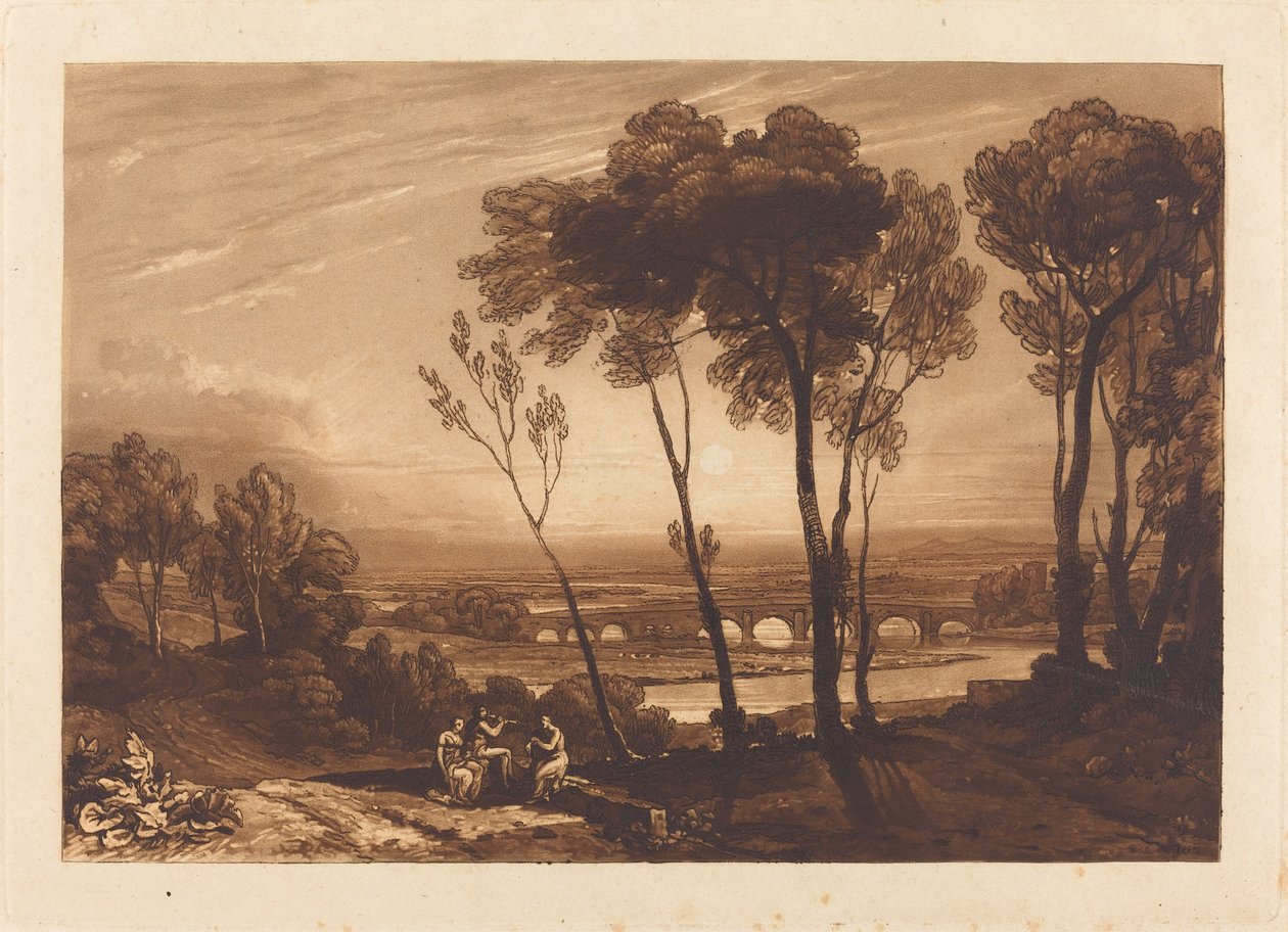 De Brug in de Verte door Joseph Mallord William Turner and Charles Turner