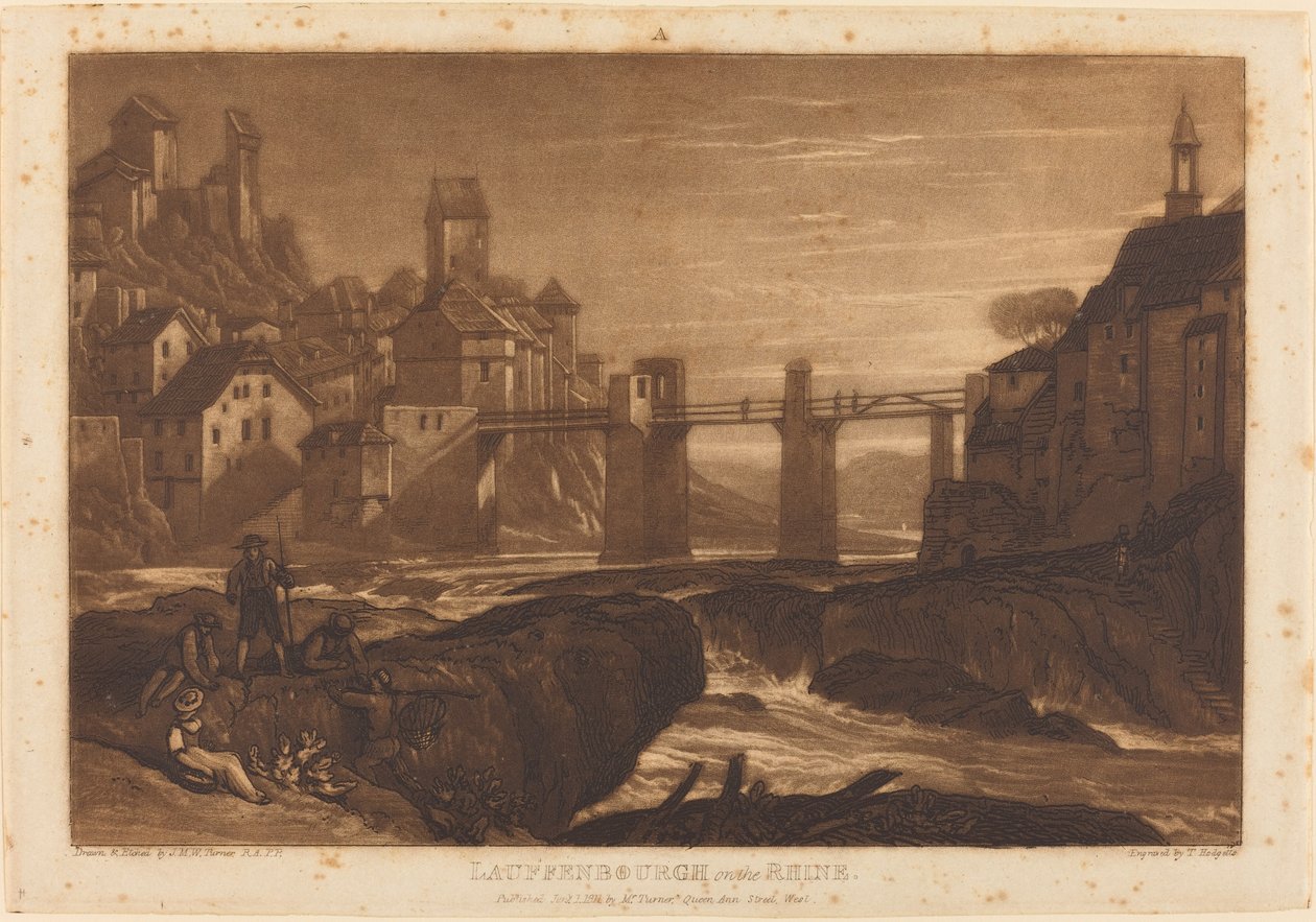 Lauffenbourgh aan de Rijn door Joseph Mallord William Turner and Thomas Hodgetts