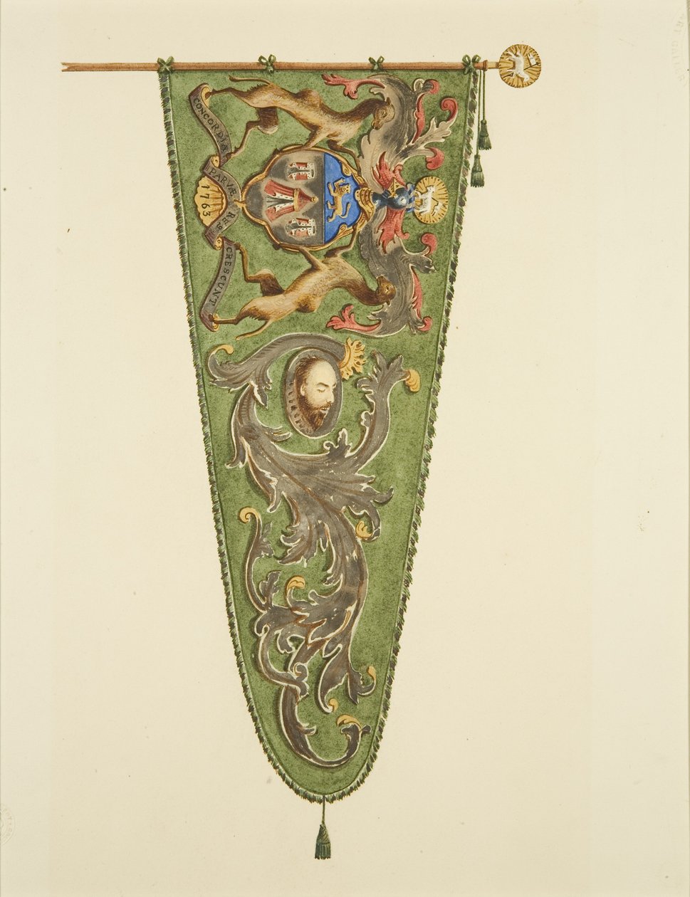 Banier van de Merchant Taylors, met opschrift 
