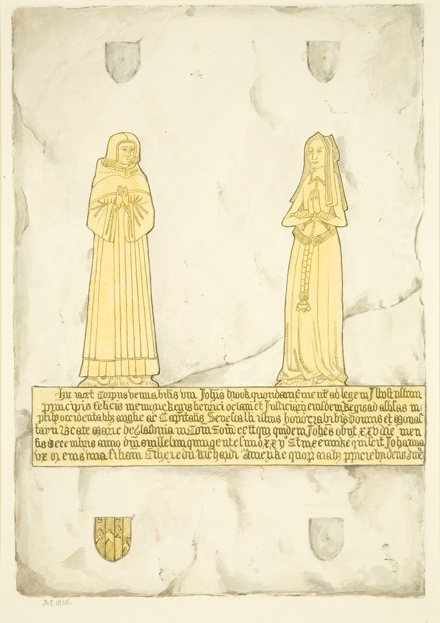 Messing van John Brooke en zijn vrouw in St Mary Redcliffe door Joseph Manning