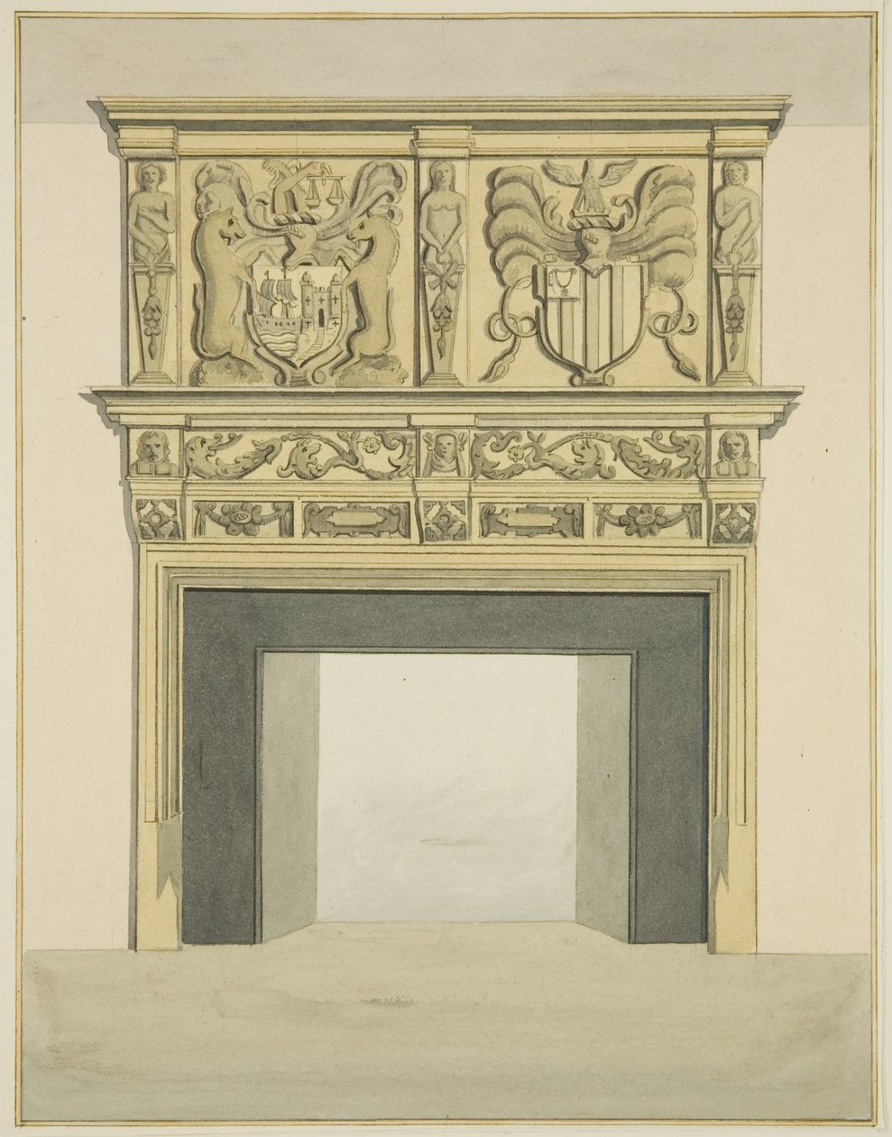 Schouw in voormalig huis van Sir John Knight, Temple Street door Joseph Manning