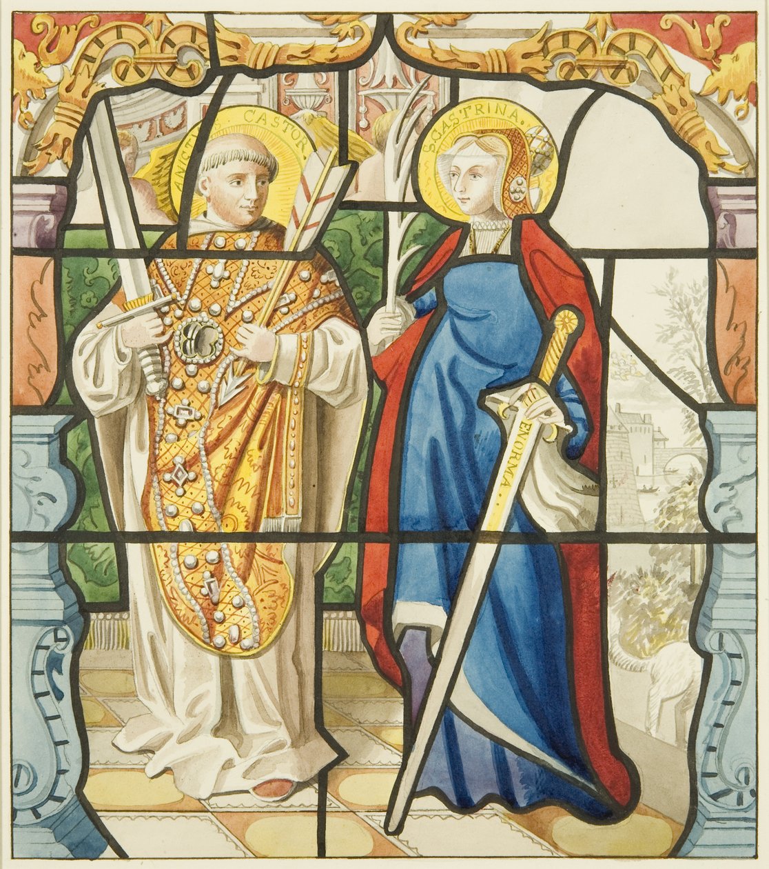 Glas-in-lood in de sacristie van St. Mark