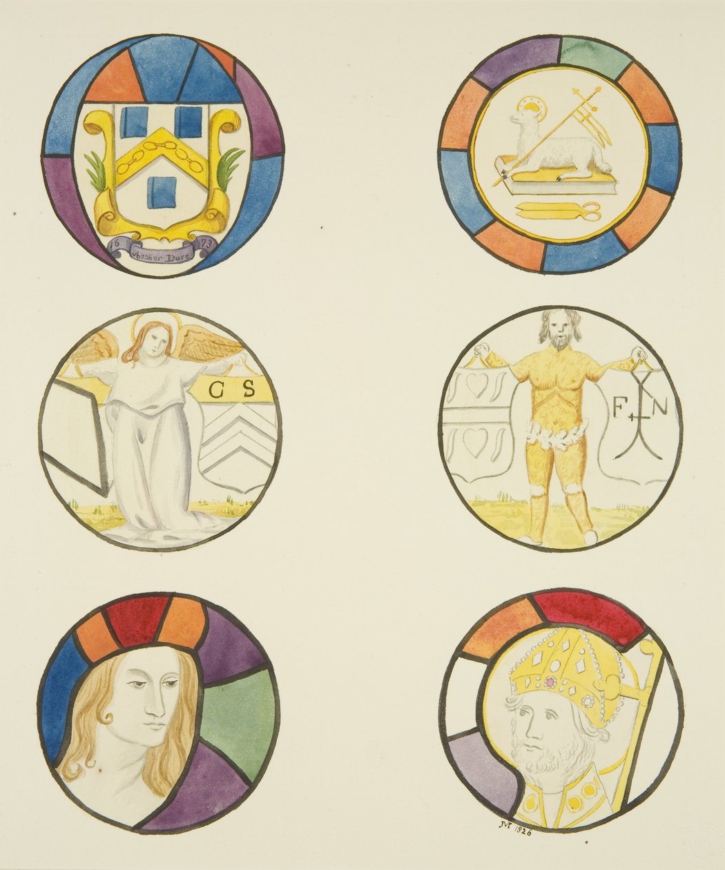 Glas-in-lood in het raam van de Weverskapel in de Tempelkerk door Joseph Manning