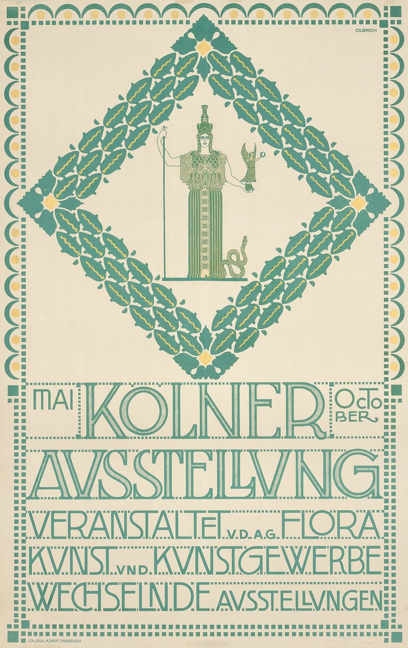 Een poster voor het Keulse Kunstfestival van 1905, 1905 door Joseph Maria Olbrich