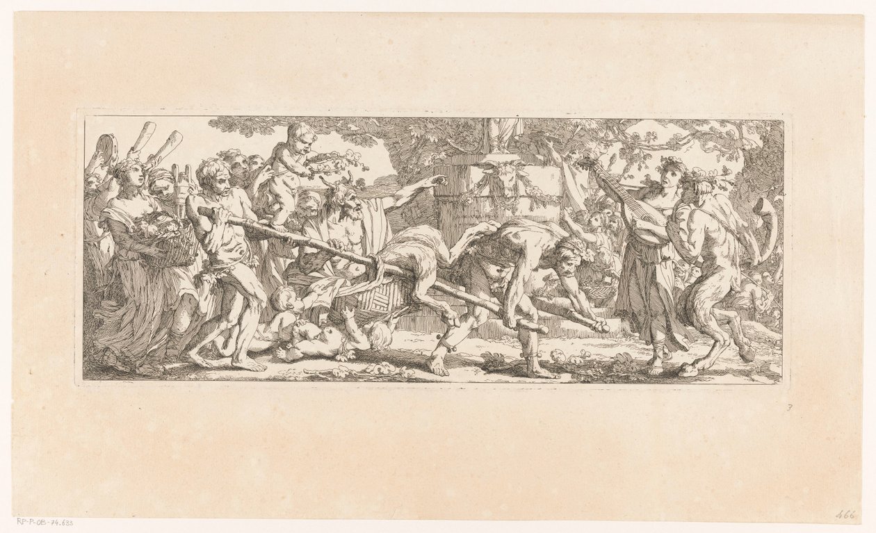 Offerande aan Bacchus Les travaux de la vendange door Joseph Marie Vien (I)