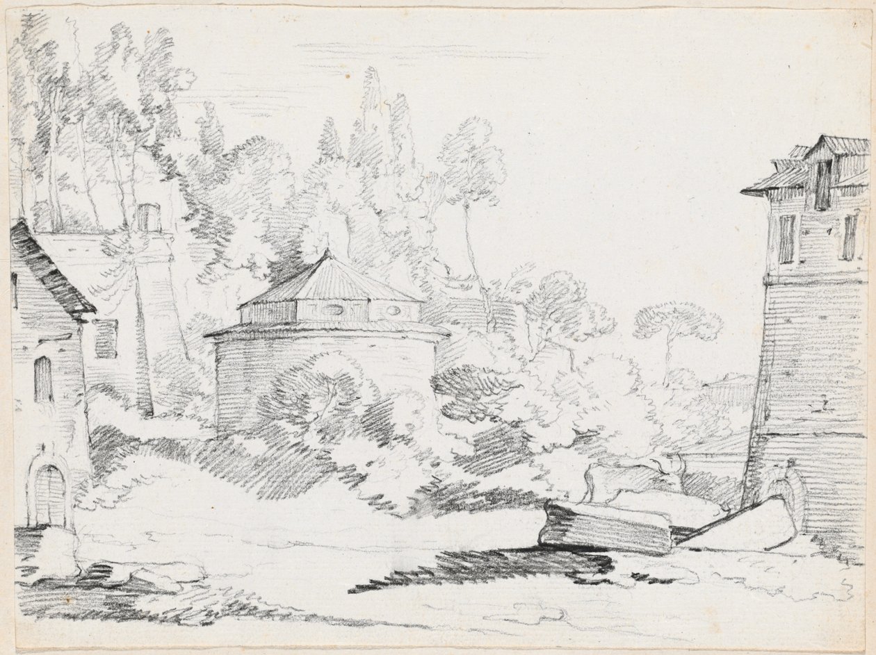Landschap met de Kerk van San Teodoro door Joseph Marie Vien