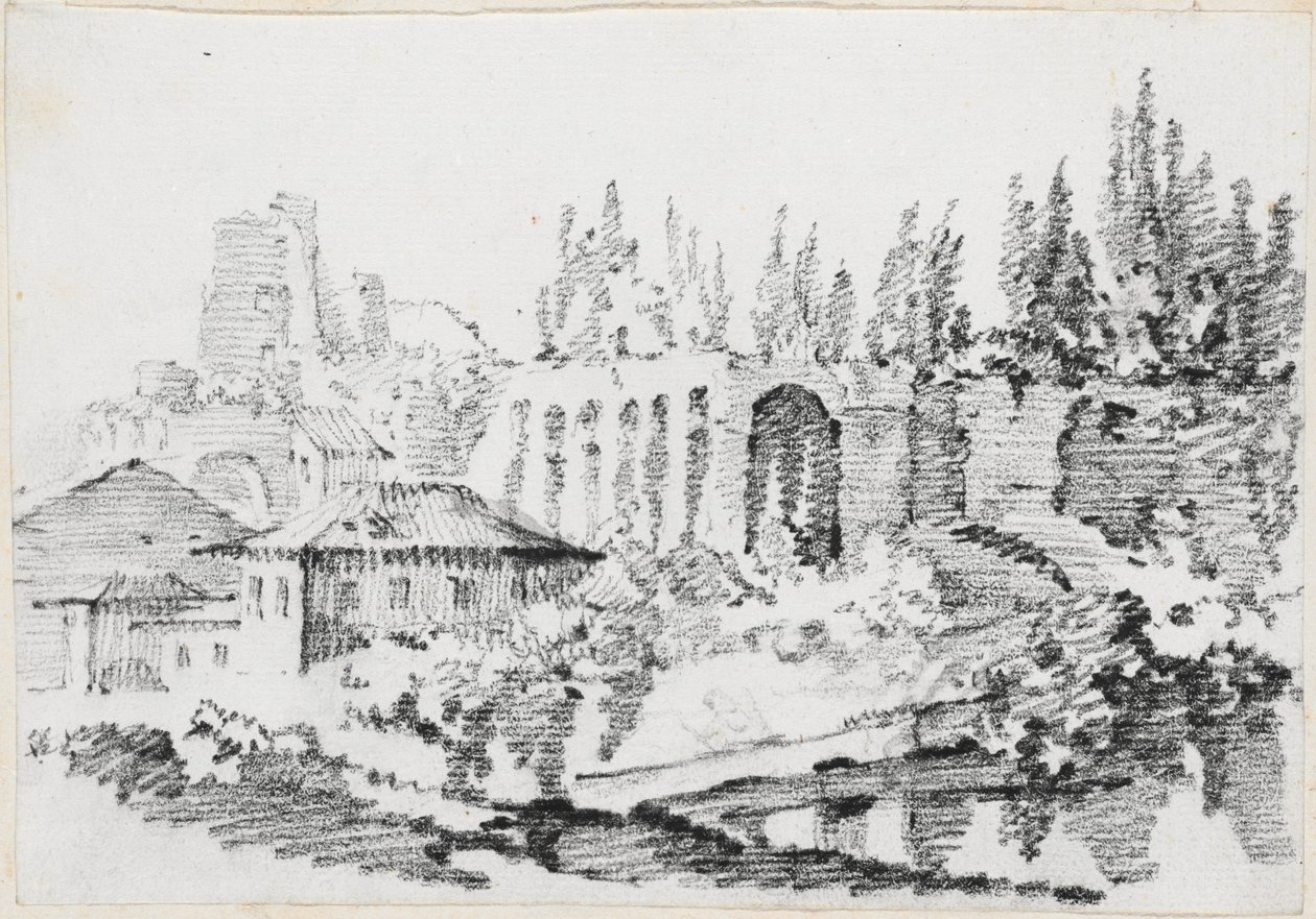 Ruïnes van de Keizerlijke Paleizen op de Palatijnse Heuvel door Joseph Marie Vien