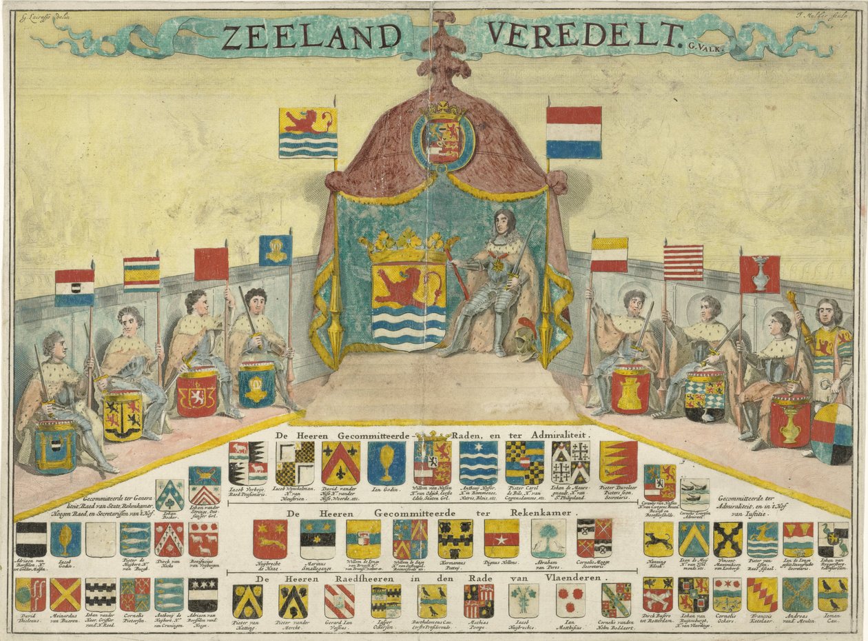 Wapens en namen van de Gecommitteerde Raden van Zeeland en de steden van Zeeland door Joseph Mulder